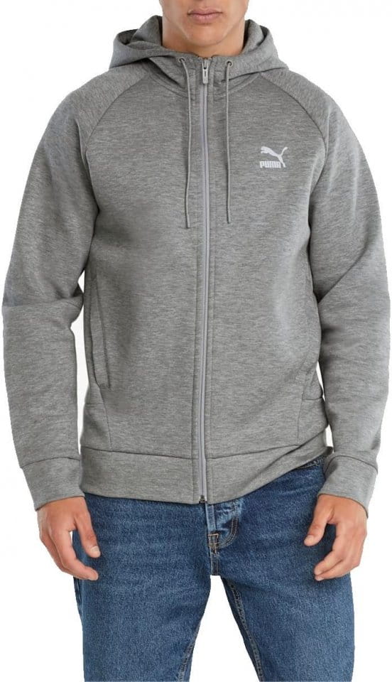 Sweatshirt com capuz Puma Classics Tech FZ Hoodie DK Medium Gray H